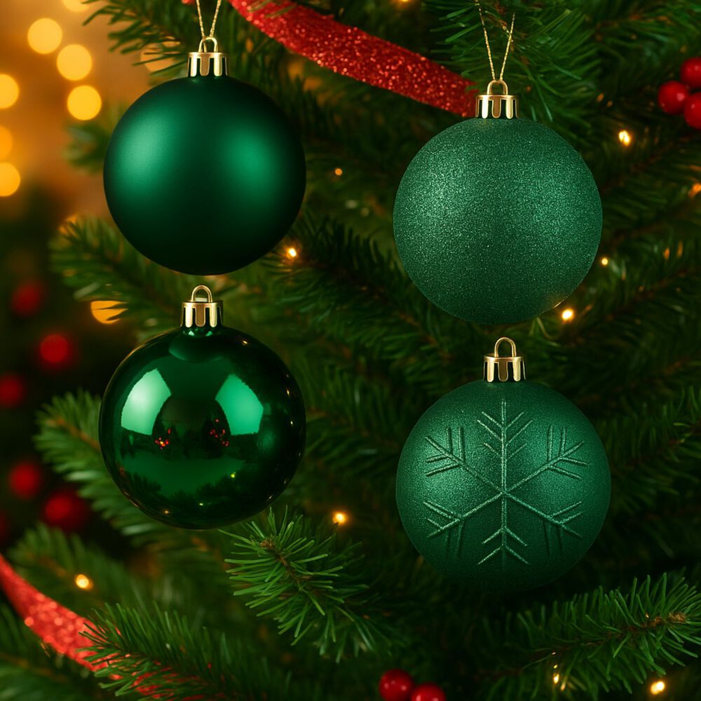 16 Esferas Bambalinas Adorno Navideño Verde 6cm Decoracion image number 2.0