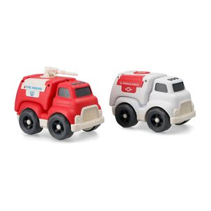 Set De Autos Kids N Play Recycle Fire Engine And Ambulance Truck