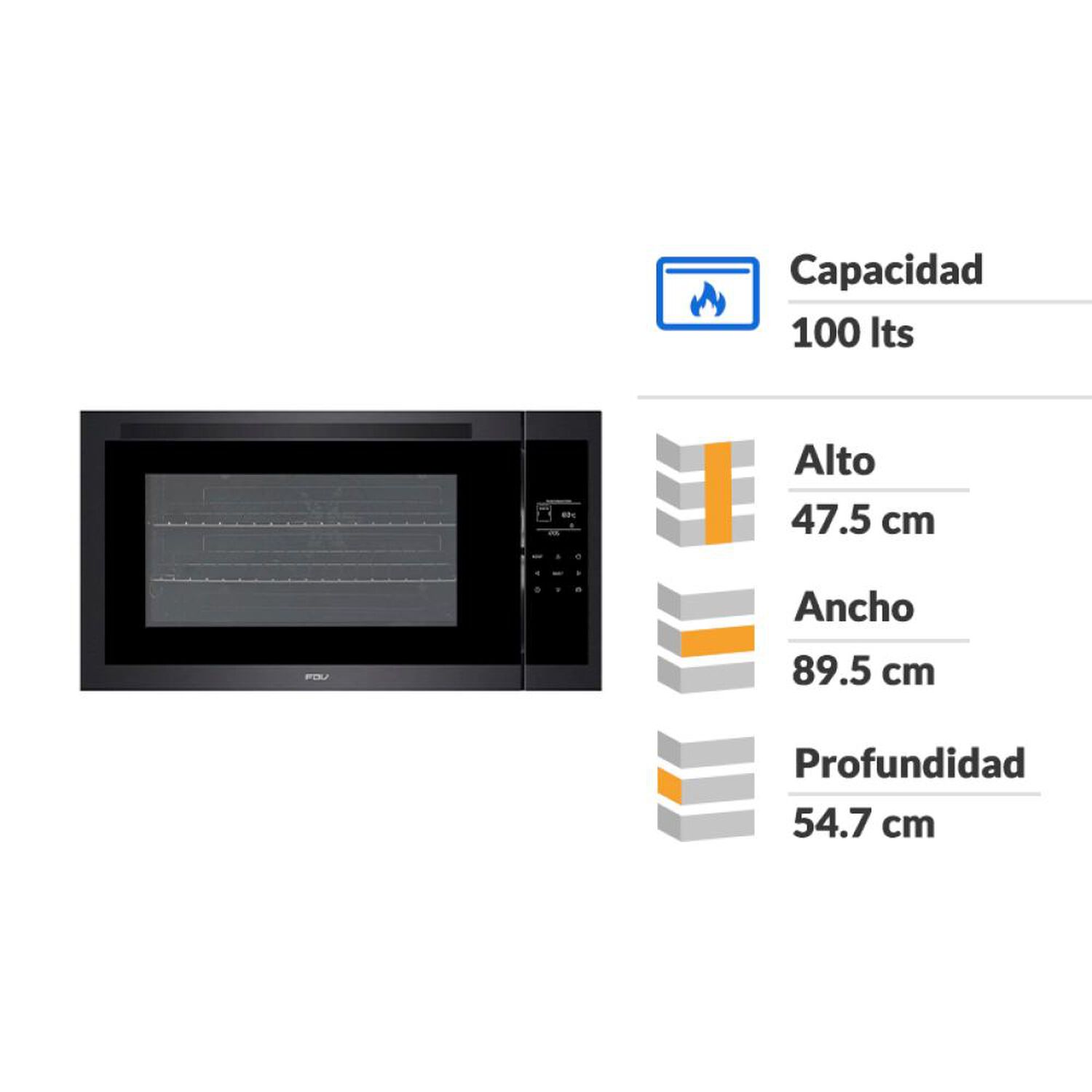 Horno Empotrado Fdv Deluxe Prestige Chef 90 / 100 Litros image number 1.0