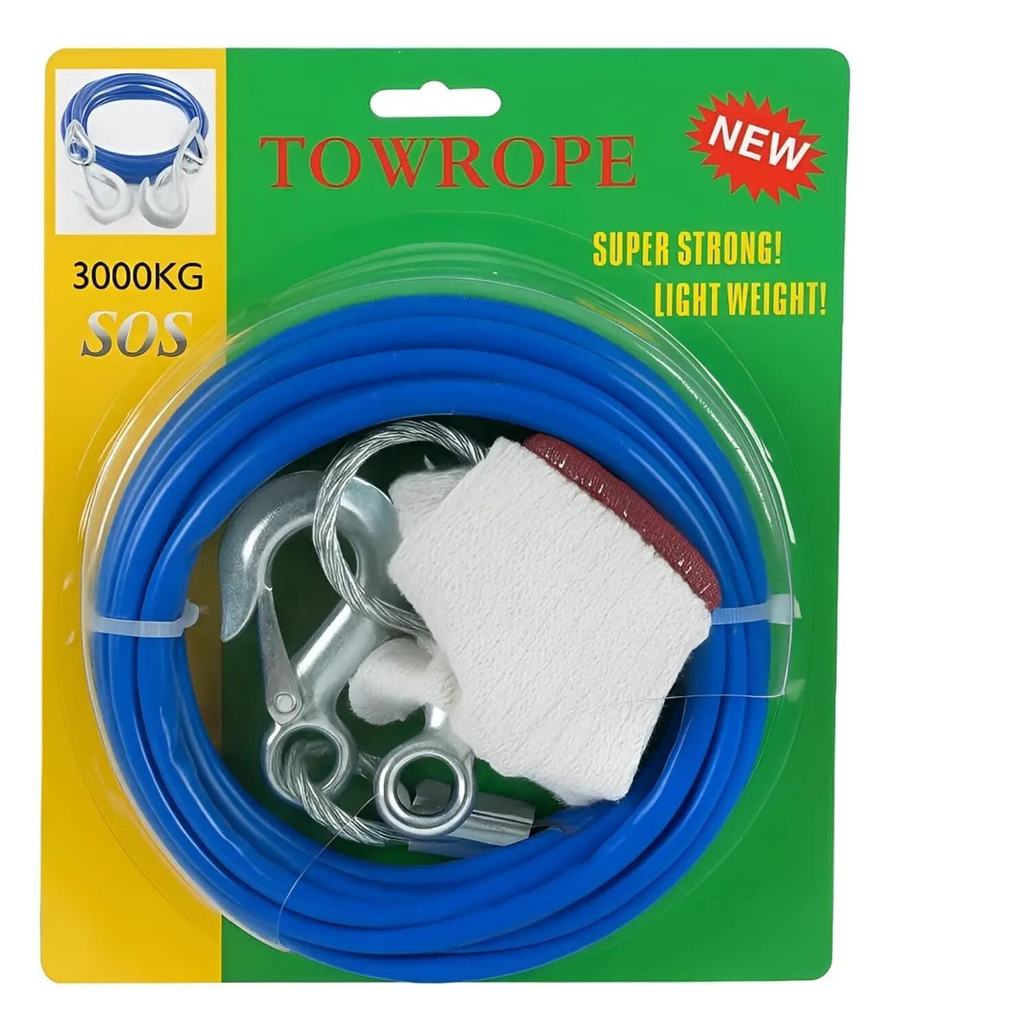 Cable De Remolque Auto Piola Acero 2000kgs 6mm X 4m image number 1.0