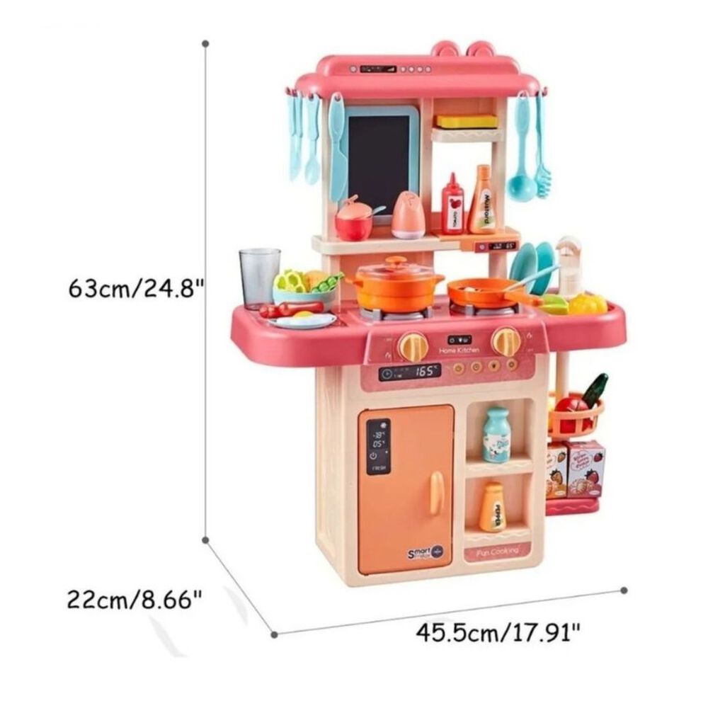 Set De Cocina Juguete Con Luz Sonido Agua Vapor Niñas 42pcs image number 2.0