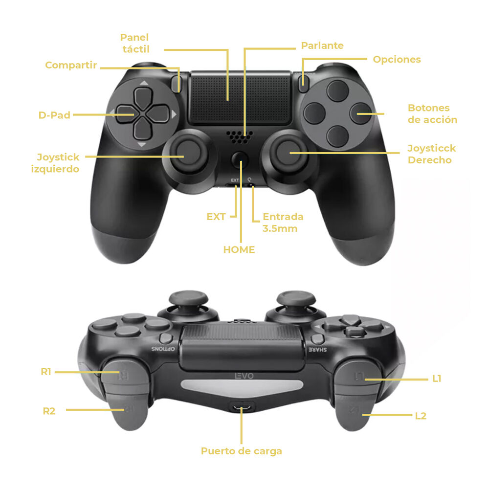 Control Joystick Inalámbrico Doble Shock P4 Negro Levo image number 5.0