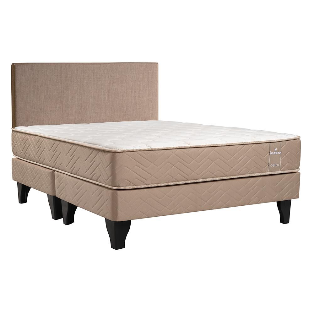 Cama Europea Celta Bamboo / 2 Plazas / Base Dividida + Respaldo image number 0.0