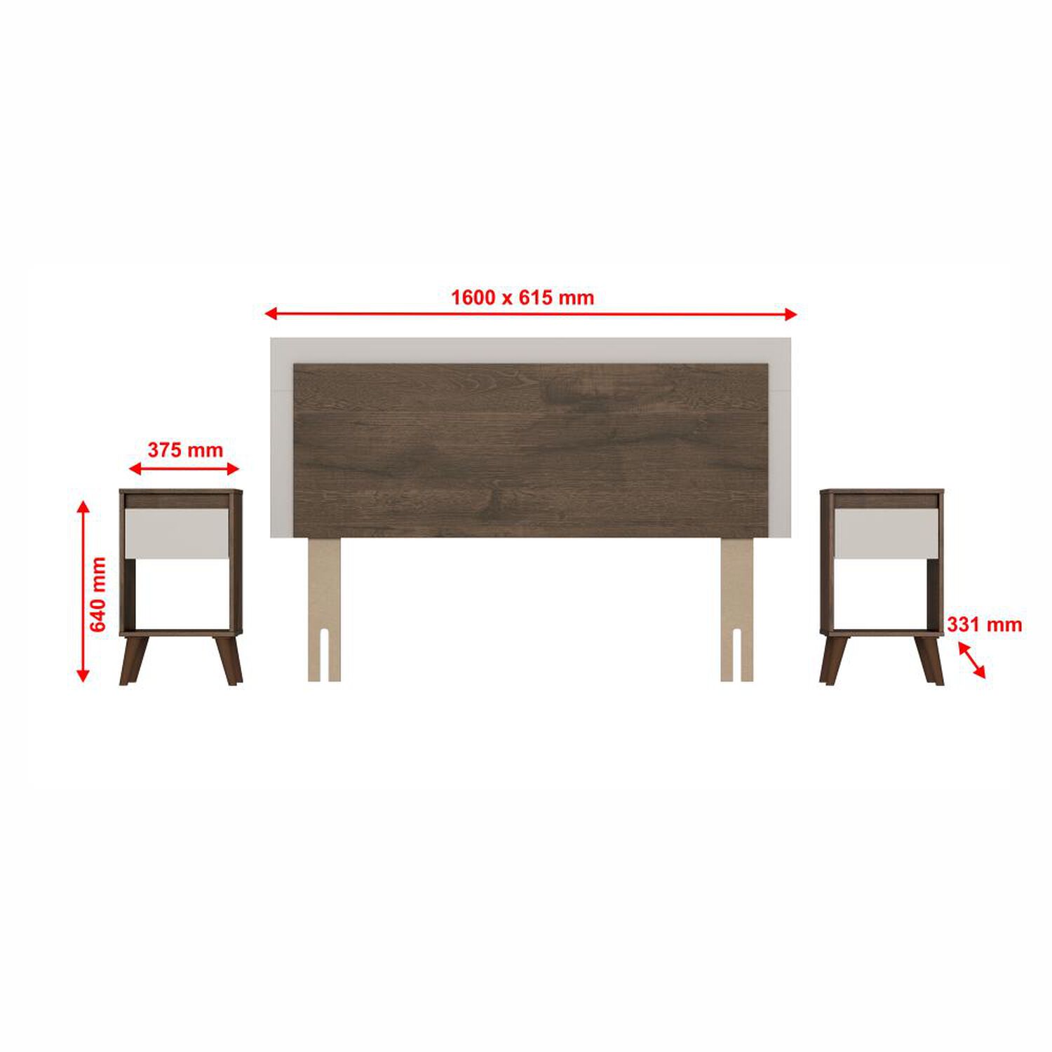Set De Madera Casaideal Monaco   / 2 Plazas image number 2.0