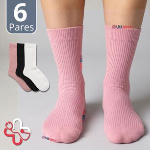 Pack 6 Pares Calcetines Diab&eacute;ticos Mujer Algod&oacute;n Suave Colores Surtidos Protecci&oacute;n