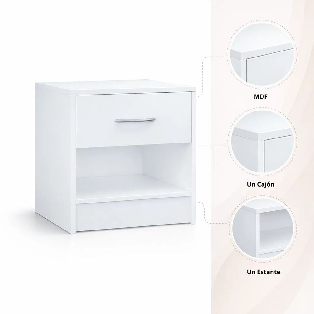 Velador Klaku 39x28x41 - Blanco image number 4.0