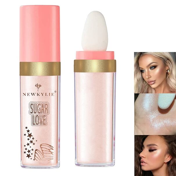 Polvo De Hadas Iluminador Cuerpo Rostro Labios Rosa Palido