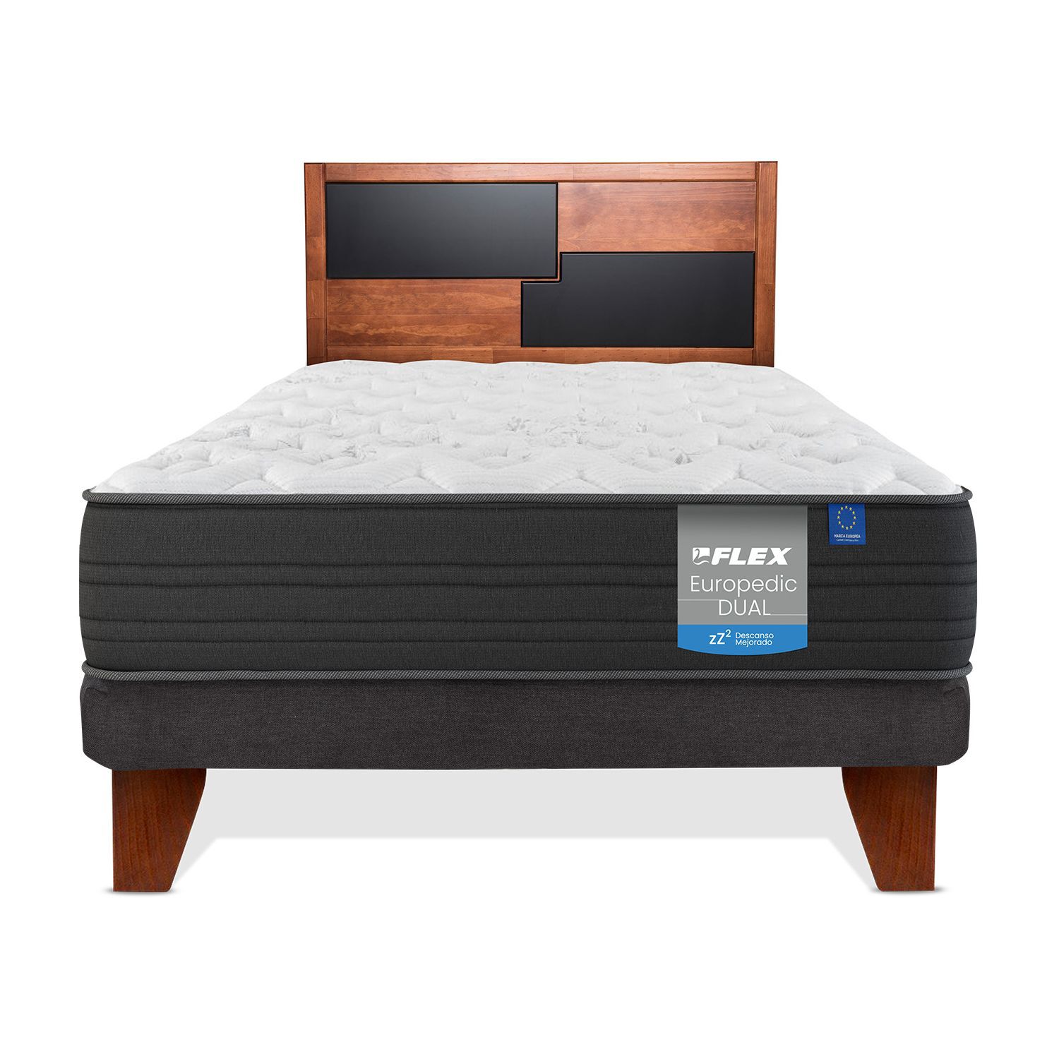 Cama Europea Flex Europedic Dual / 1.5 Plazas / Base Normal + Respaldo image number 0.0