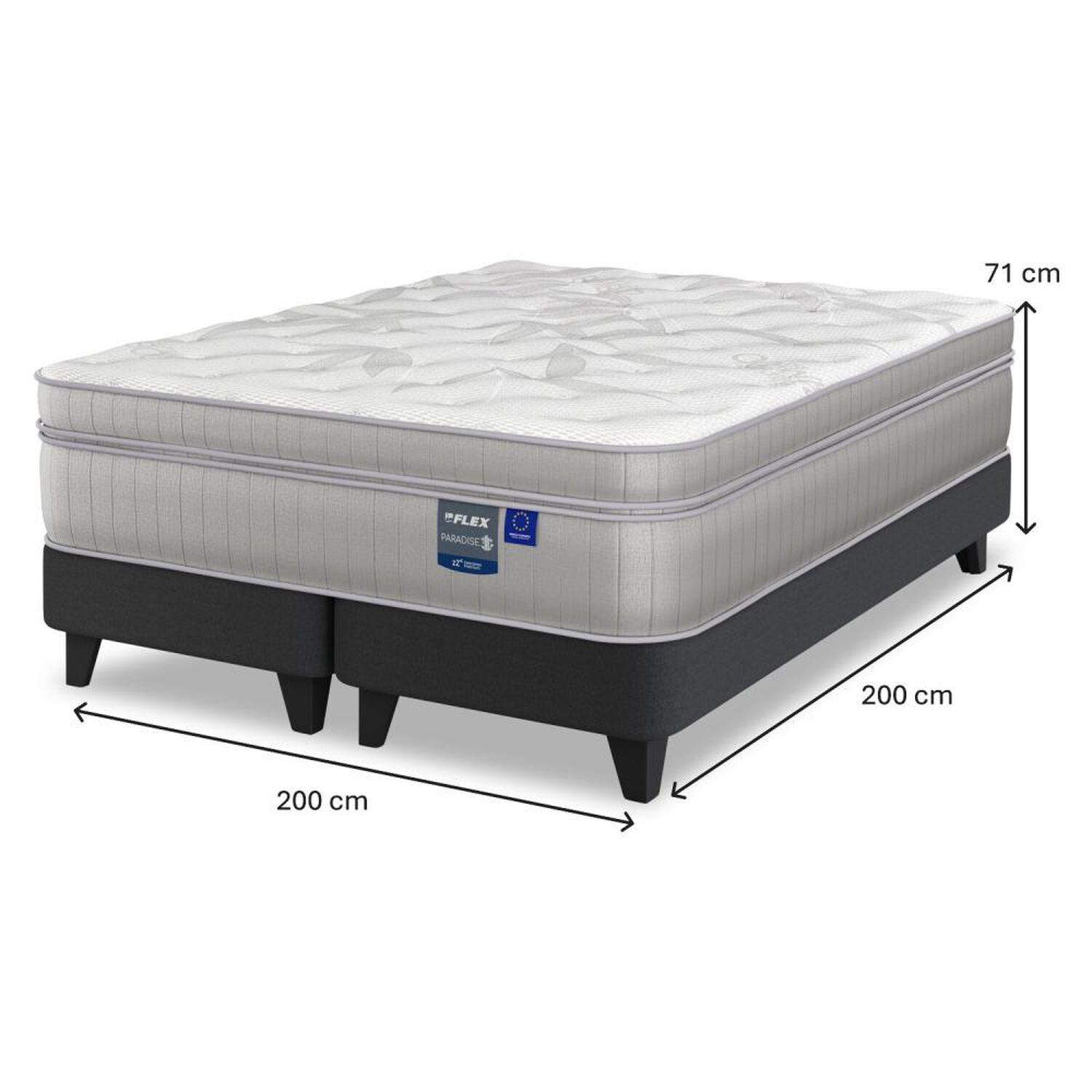 Cama Europea Flex Paradise / 2 Plazas / Base Dividida image number 5.0