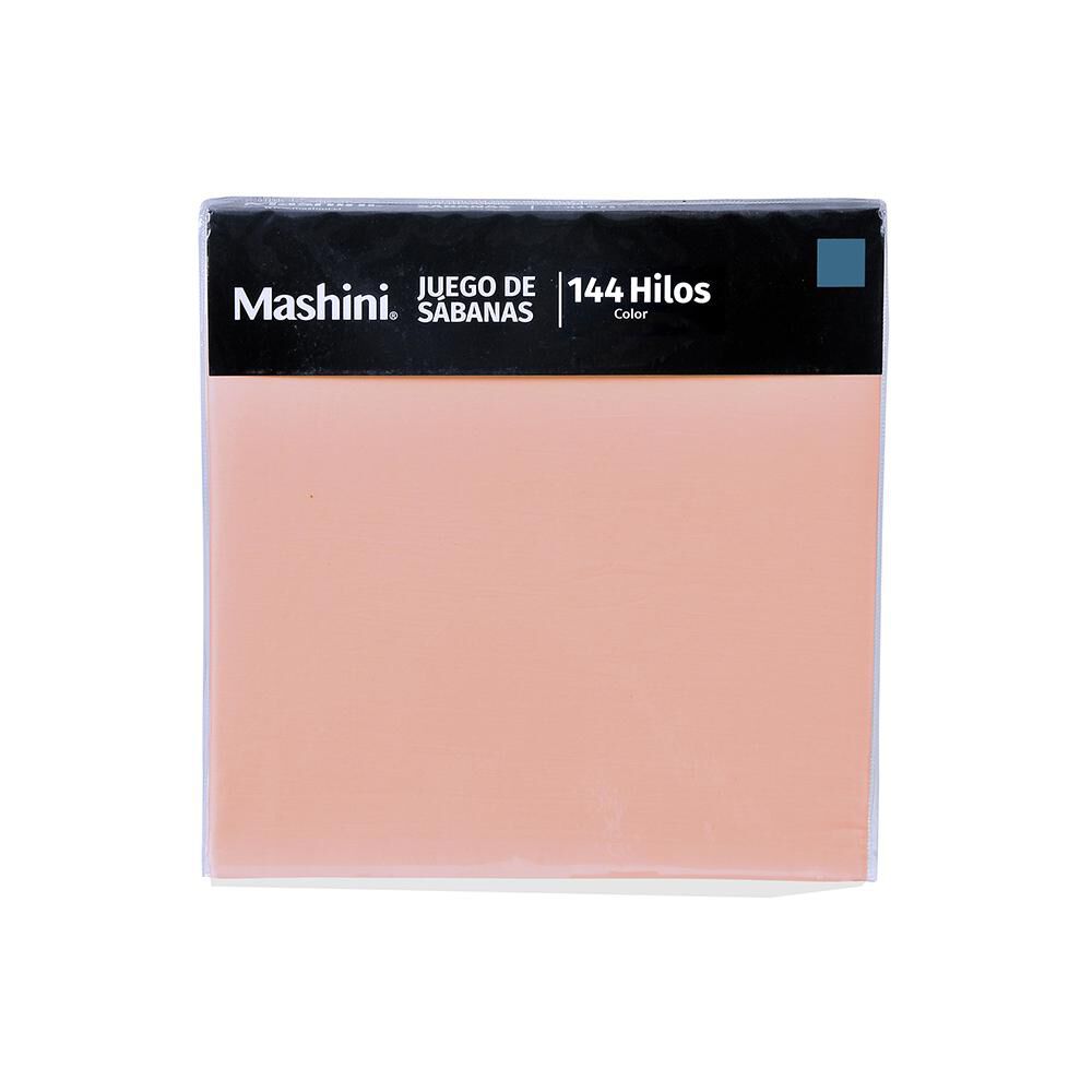 Juego De Sábanas Mashini Colores Liso / 2 Plazas / 144 Hilos image number 1.0