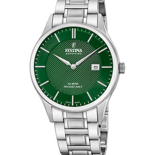 Reloj F20067/5 Festina Swiss Verde Hombre Acero Clásico