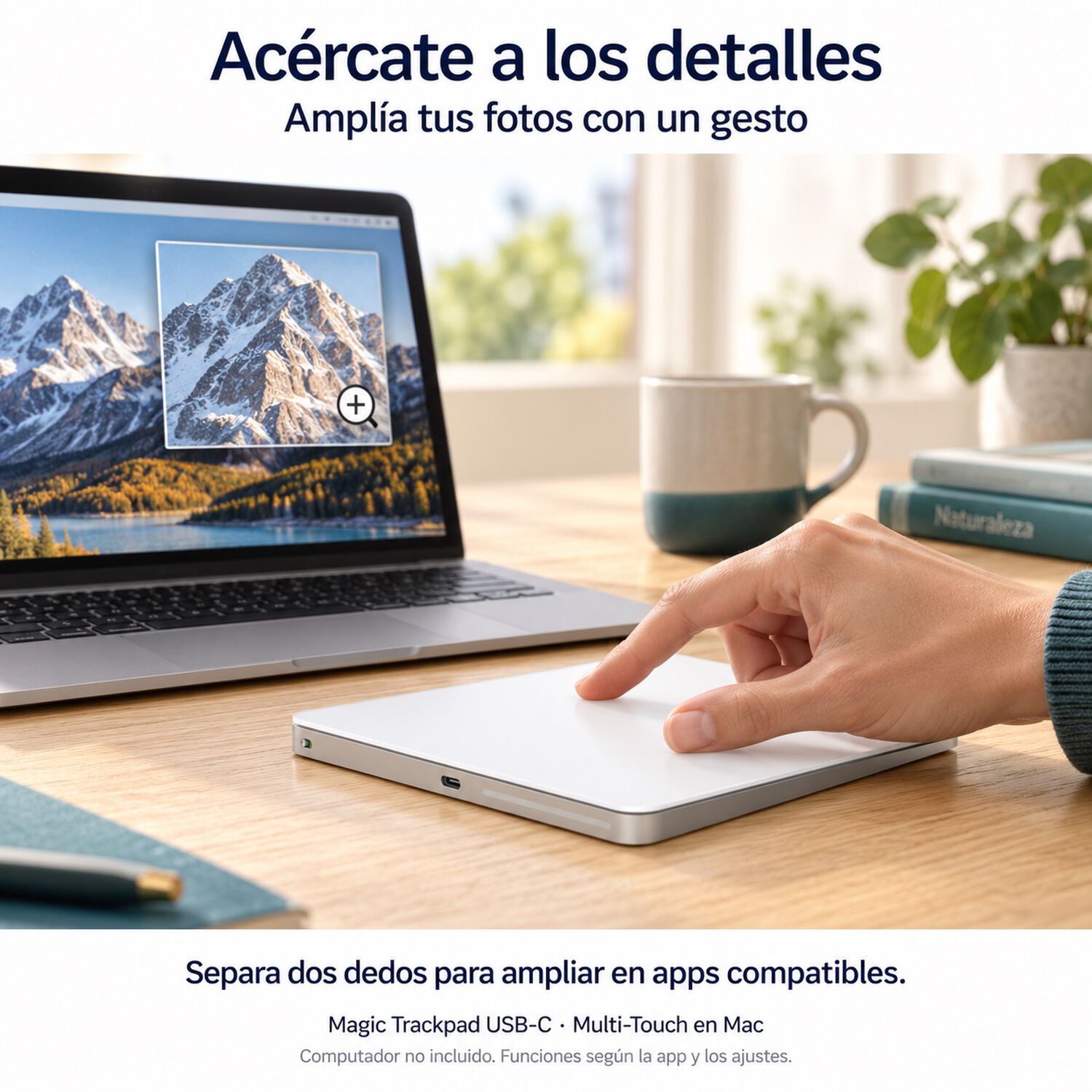 Trackpad Apple Magic Trackpad Usb-c Blanco Mxk93am/a image number 7.0