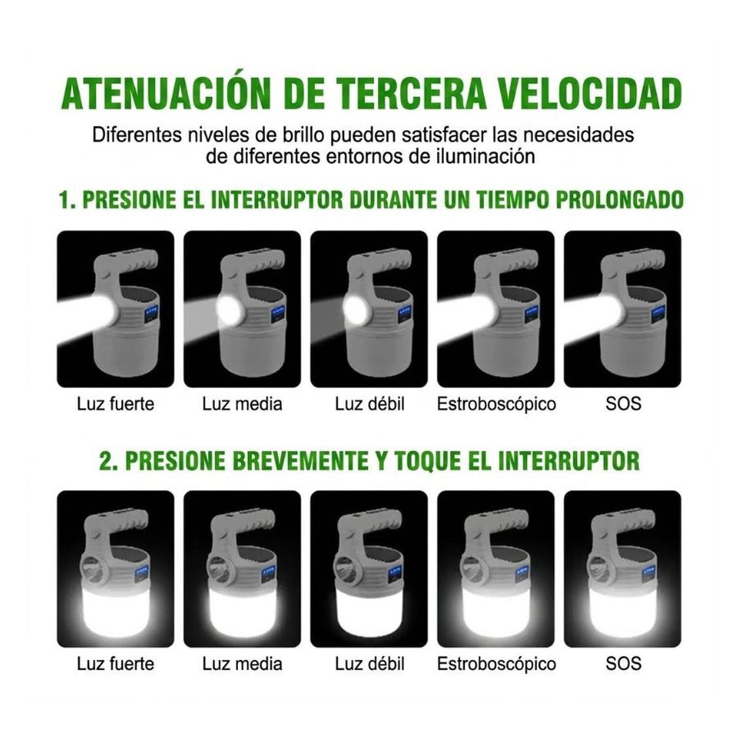 Foco Linterna De Emergencia Recargable Solar Camping image number 4.0
