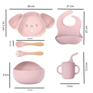 Set De Alimentación 6 Piezas Perrito Para Bebés