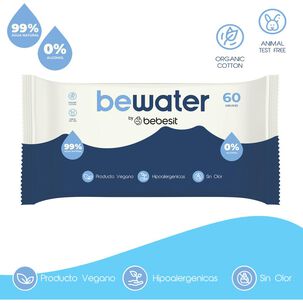 Toallitas H&uacute;medas Be Water By Bebesit X 12 Unid