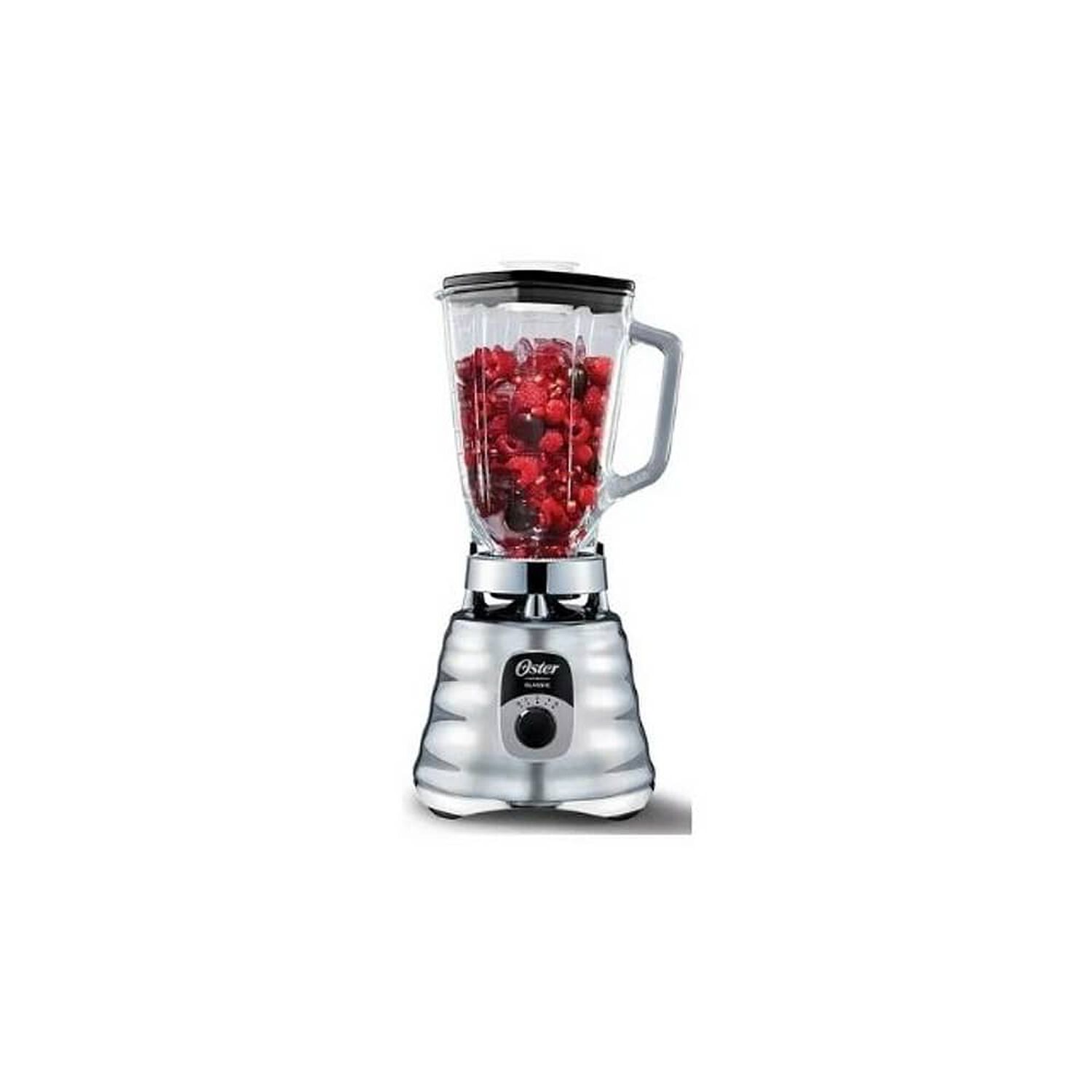 Licuadora Clásica Oster Cromo Con Perilla Ergonómica De 3 Velocidades Blst4655