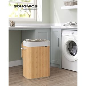 Canasto Ropa Songmics 72l Plegable Con Bolsa Lavable