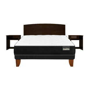 Cama Europea Belsogno Plus / 2 Plazas / Base Normal + Set de Maderas Dakar