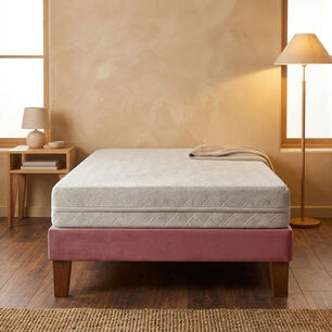 Cama Europea Zen Best 1.5 Plazas Colchon Espuma Con Funda Velvet Palo Rosa