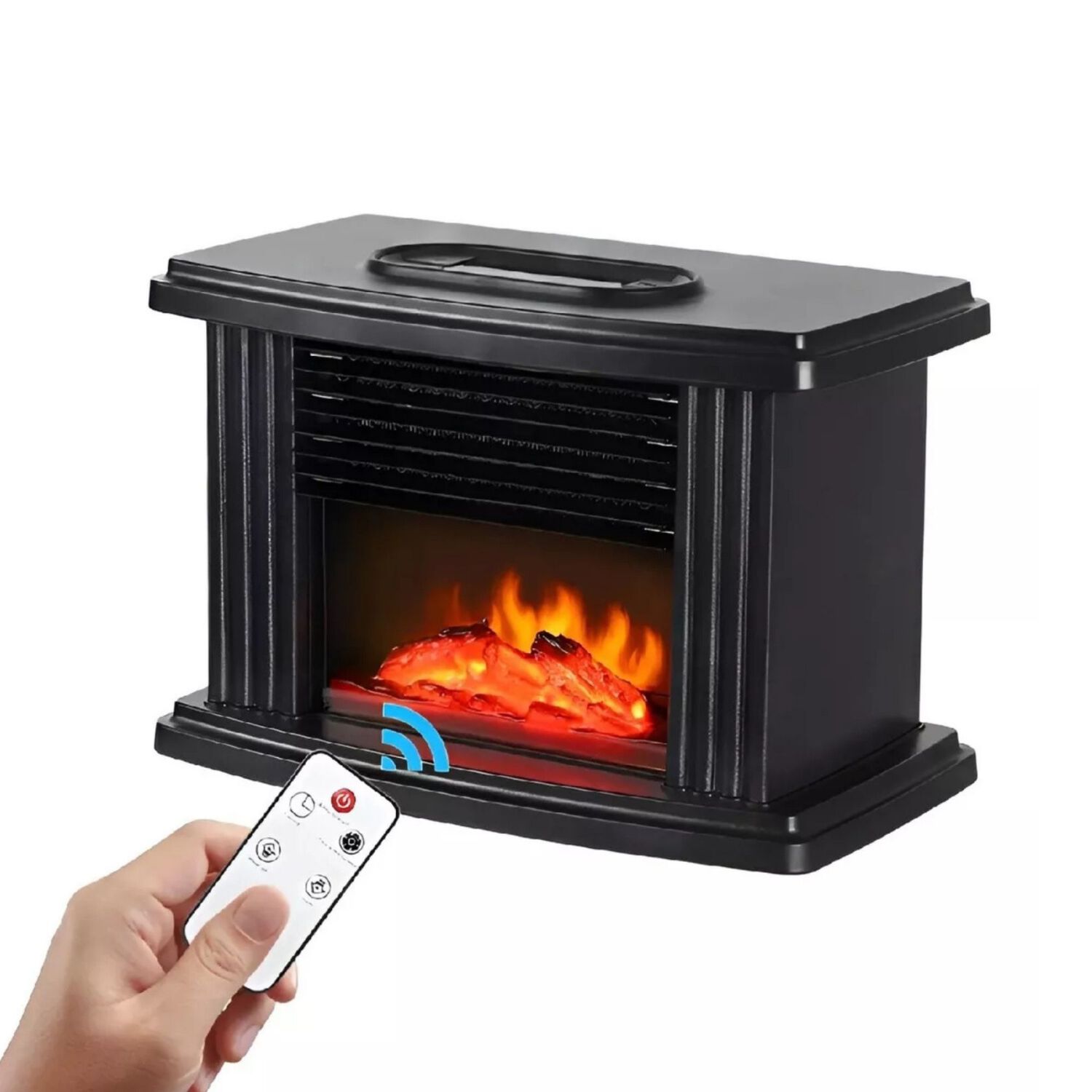 Calefactor Estufa El&eacute;ctrica Termoventilador Dise&ntilde;o Chimenea Negro image number 3.0