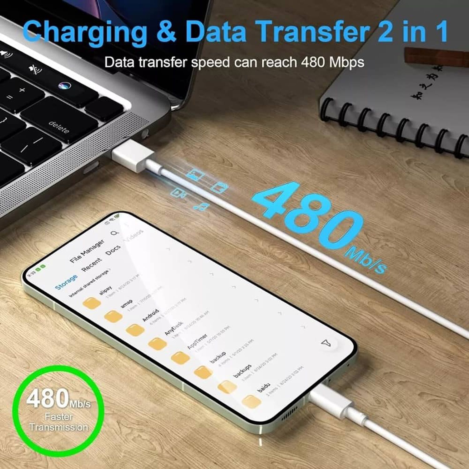 Cable Carga Rapida Usb (6a) Turbo Para Xiaomi Mi 11t, Mi 10t image number 2.0