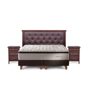 Cama Europea Rosen Nest / King / Base Dividida + Set De Maderas Brera