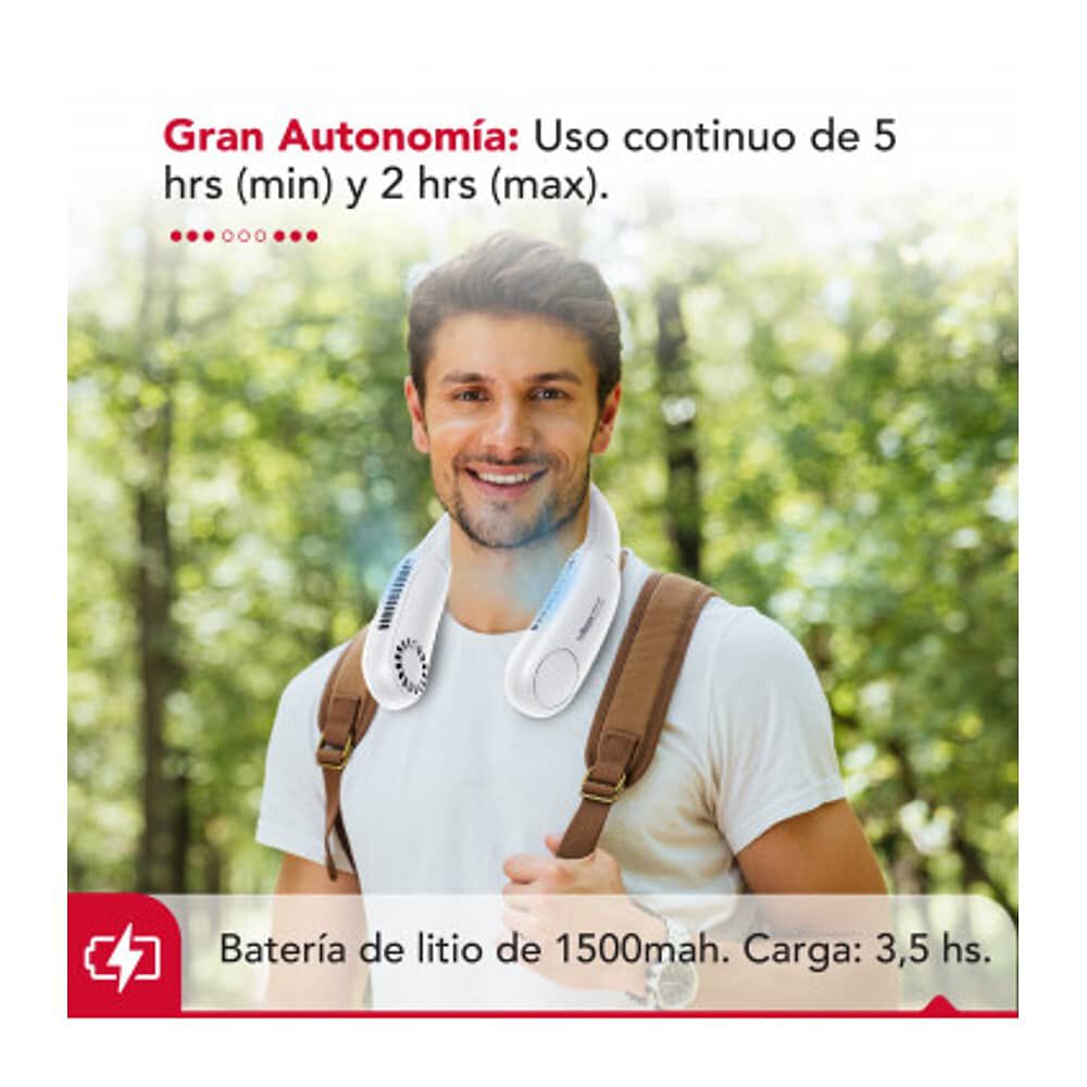 Ventilador Cuello Inalambrico Blanco Usb Thor Neck Fan White image number 4.0