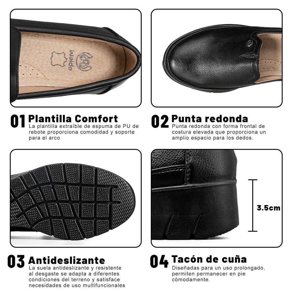 Mocasin Casual Mujer Eco Cuero Vintage Comodo Weide Jml11 image number 8.0