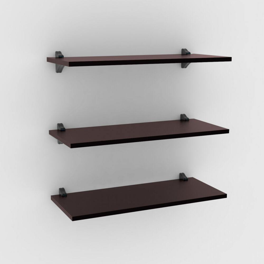 Repisa Flotante 90x25cm Mdp + 2 Soportes Caf&eacute; - Kpc90x25x1,5uv Brasforma image number 2.0