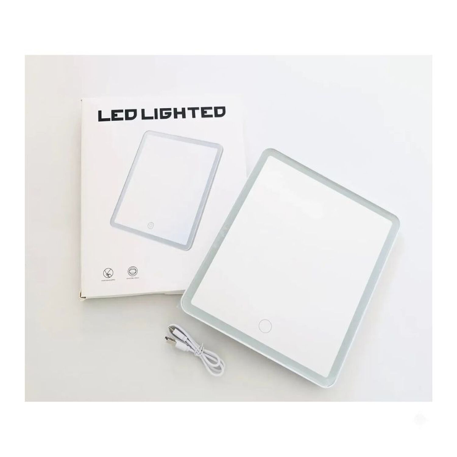 Espejo Maquillaje Luz Led Recargable Tactil Portatil Mesa image number 1.0