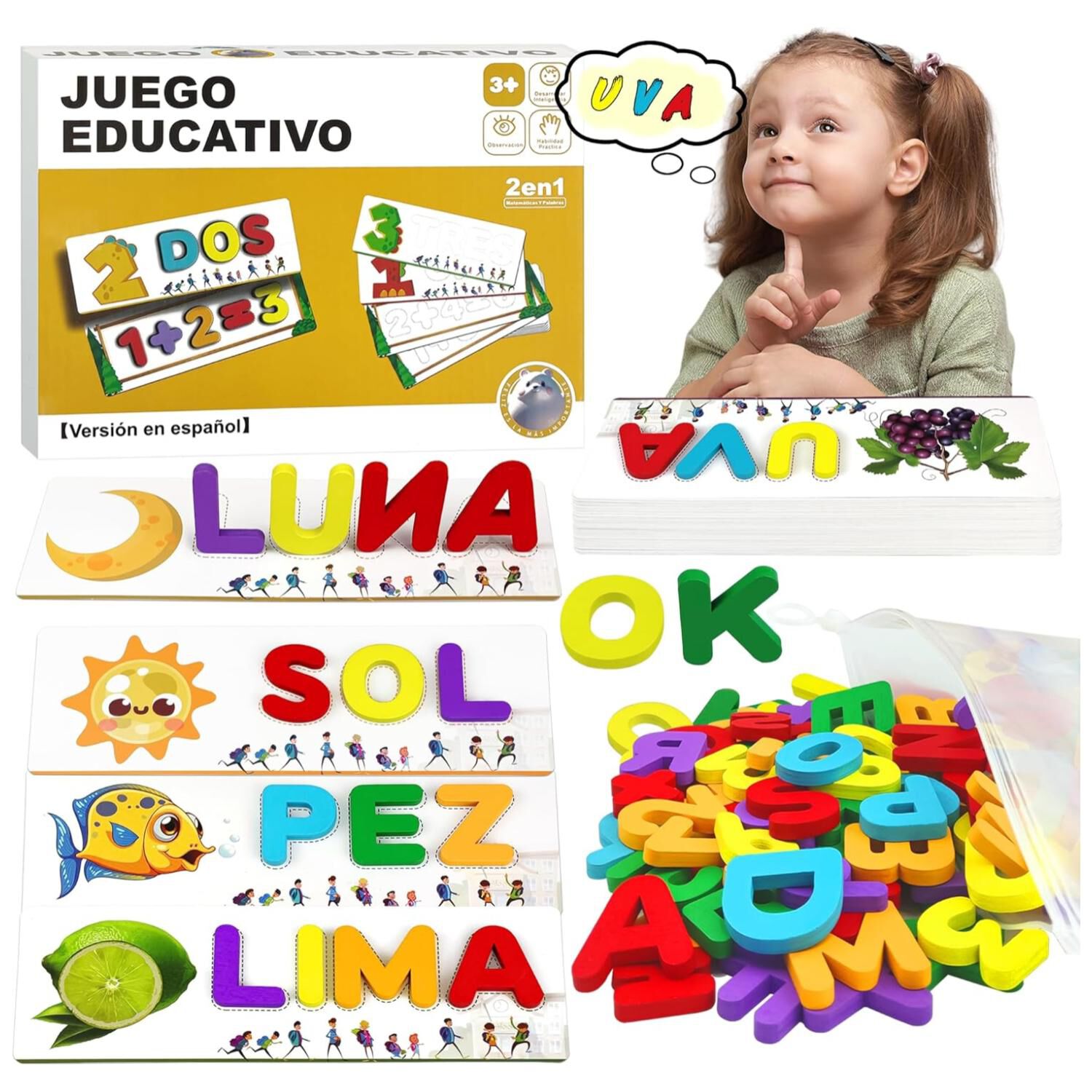 Juguete Tarjetas Didacticas Con Letras Educativas 2 En 1 image number 1.0
