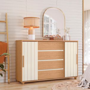 C&oacute;moda Vekkahome Evidenza / 2 Puertas / 4 Cajones