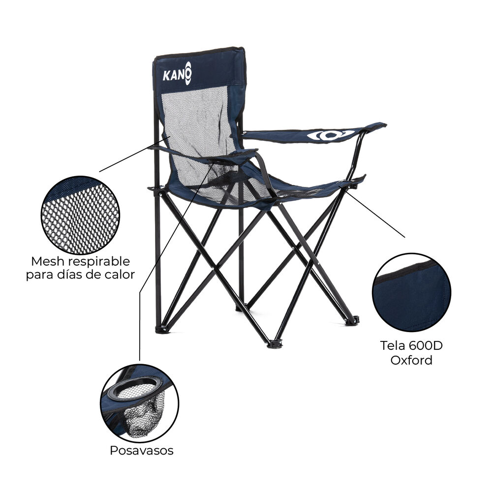 Silla Plegable Para Camping Kano Licanray Respirable Liviana image number 3.0