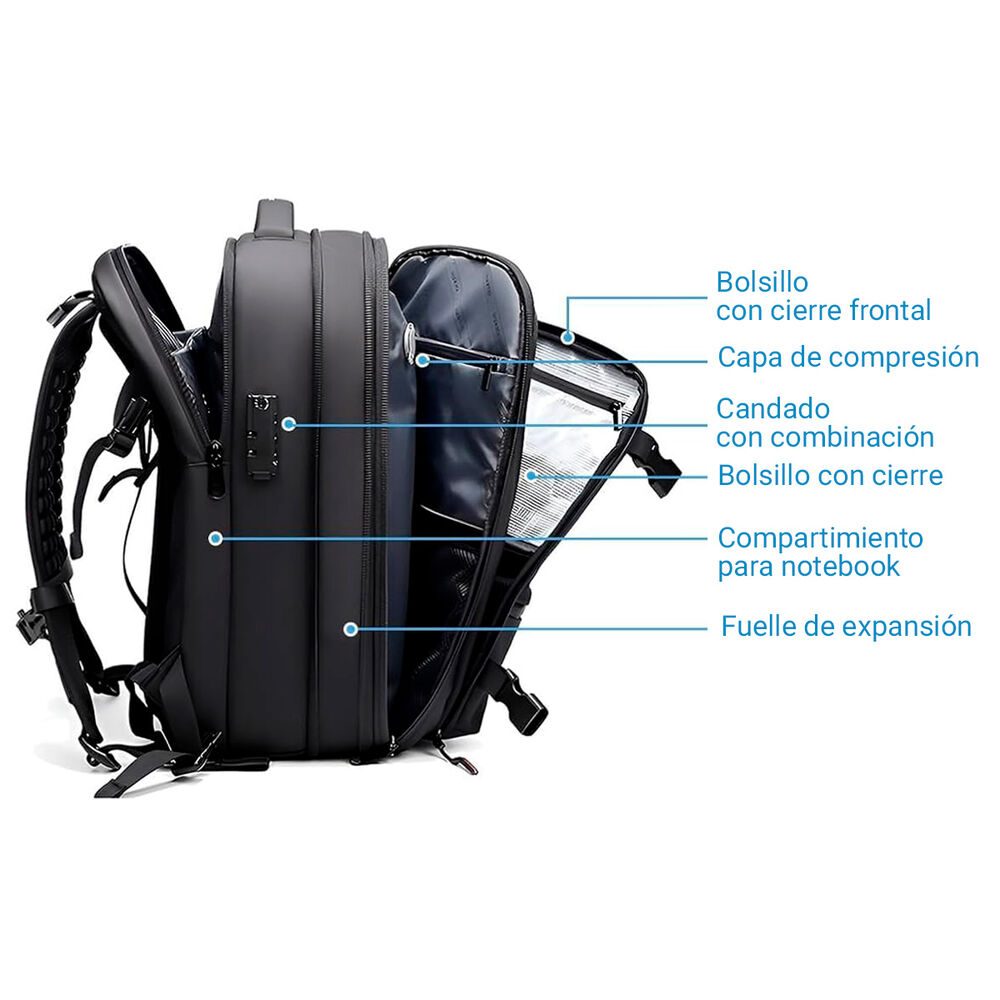 Mochila De Viaje Kolke Compresión Y Bomba Al Vacío Incluida image number 6.0