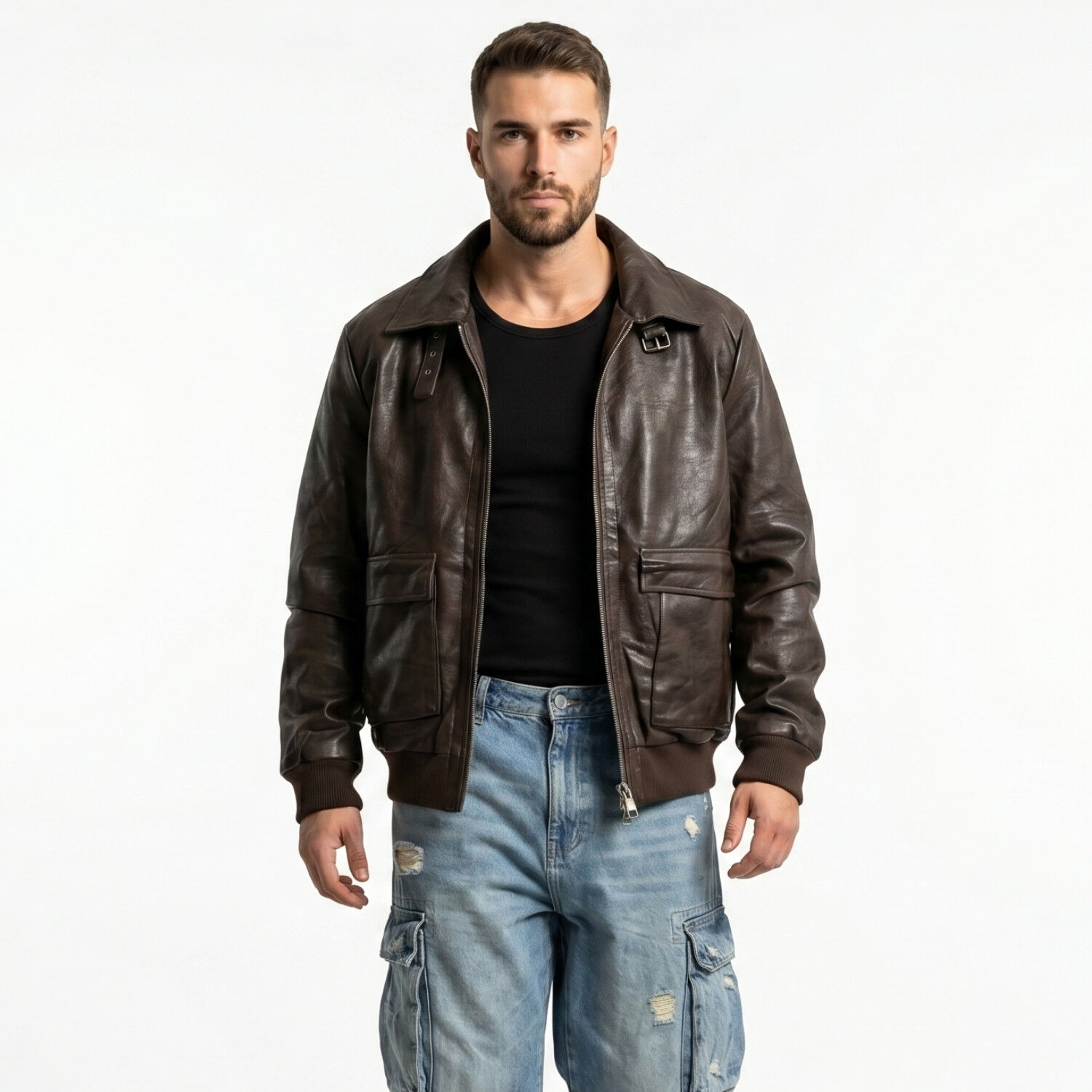 Chaqueta Ecocuero Premiun Hombre Liam image number 0.0