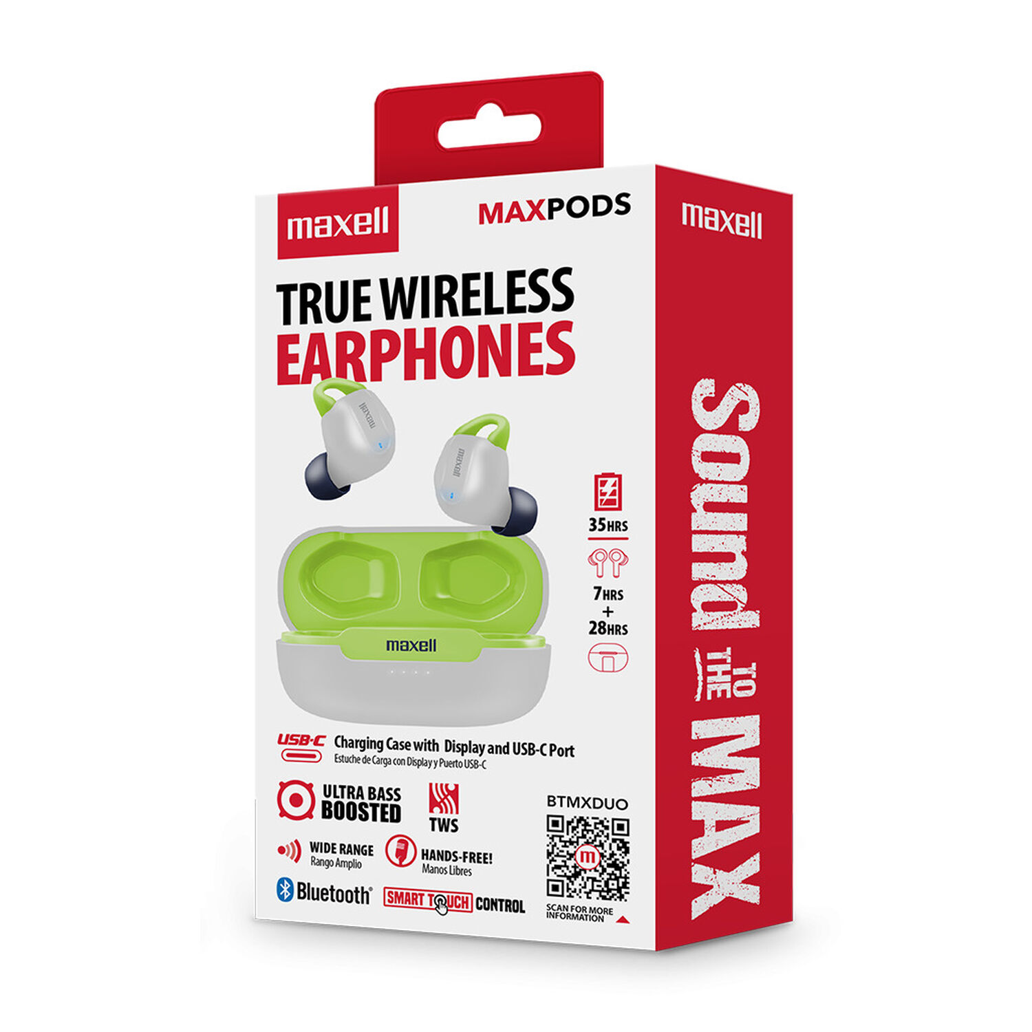 Aud&iacute;fonos Inal&aacute;mbricos Maxell Bluetooth Maxpods 35 Horas Blanco image number 3.0