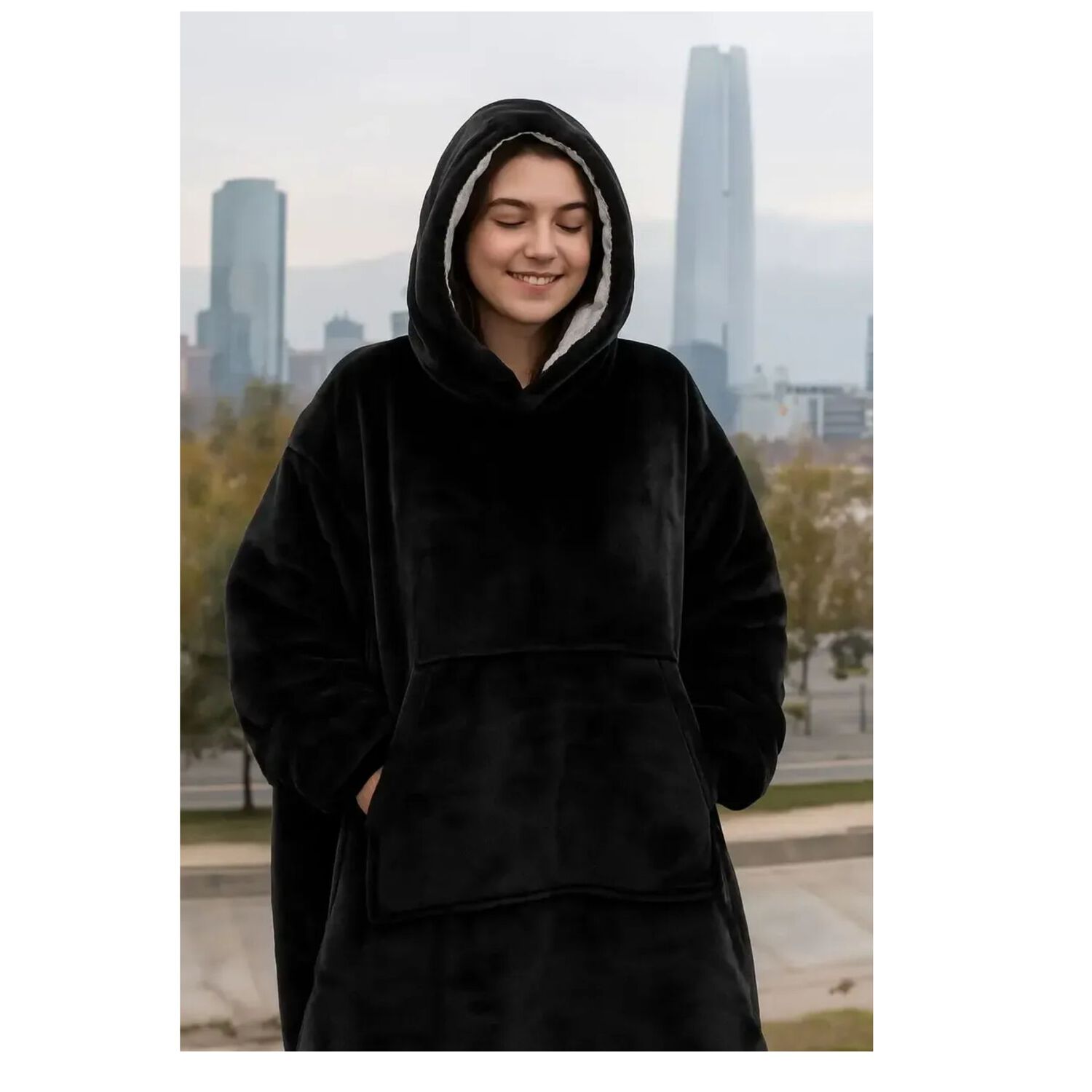 Poleron Sherpa Con Capucha Chiporro Invierno Unisex image number 2.0