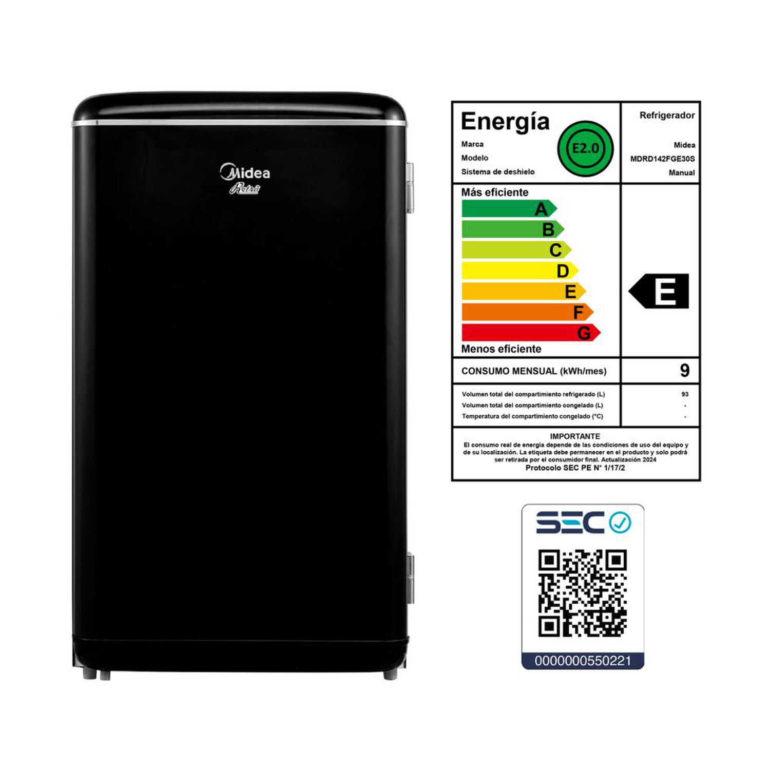 Frigobar Midea MDRD142FGE30S / Fr&iacute;o Directo / 93 Litros image number 10.0