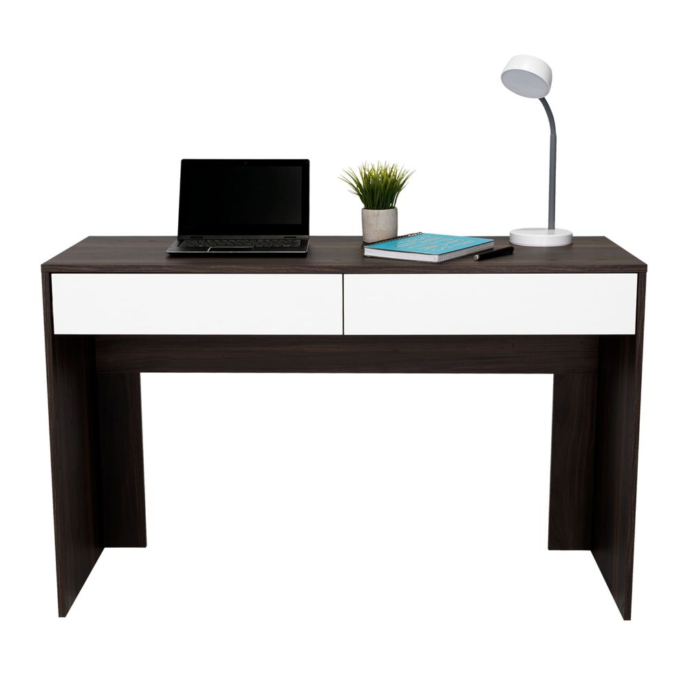 Escritorio 2 Cajones Fm-036o Caf&eacute; Oscuro Y Blanco image number 2.0