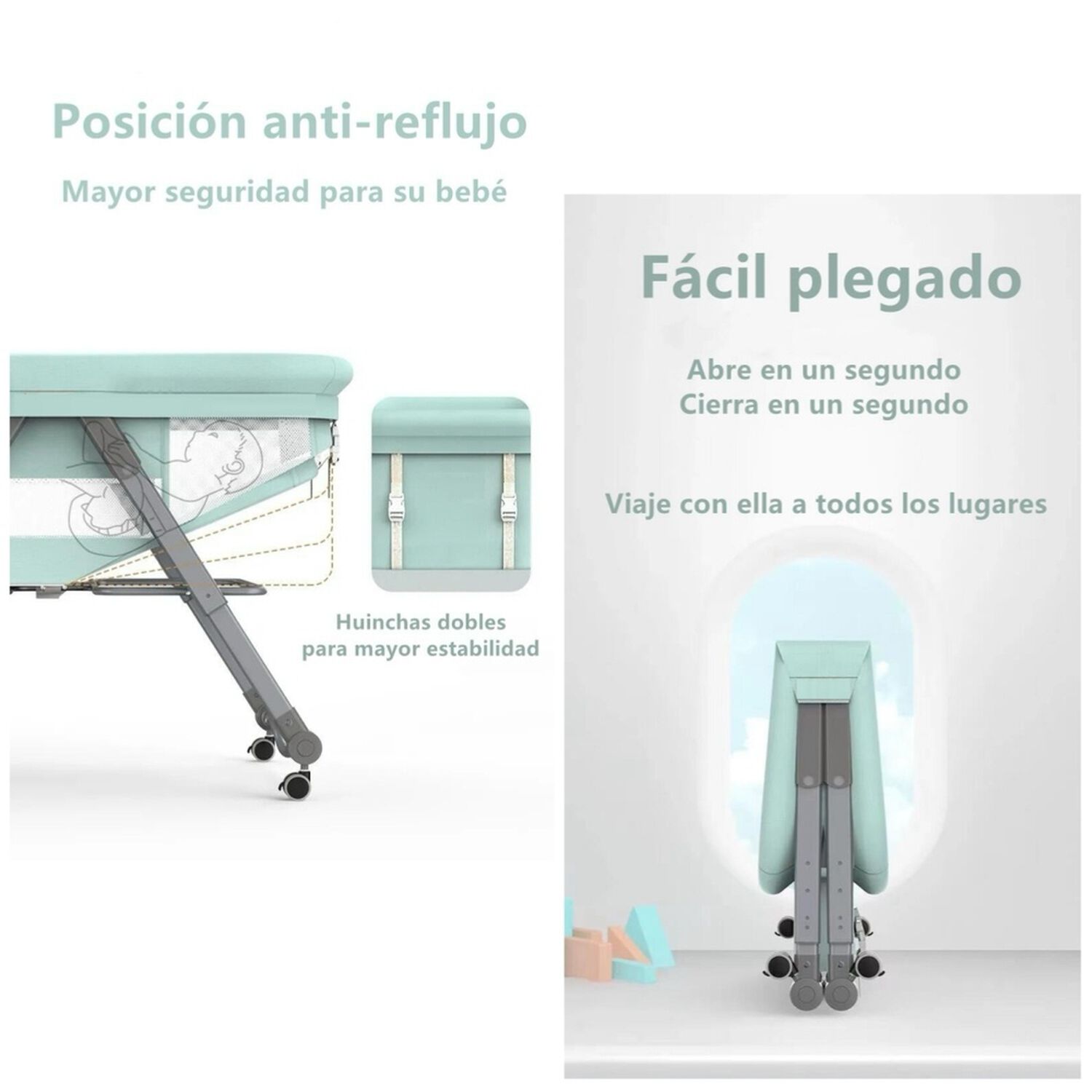 Cuna Beb&eacute; Mois&eacute;s Con Mosquitero Pro Gris Lubabycas image number 10.0