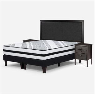 Cama Europea Rosen Driven / 2 Plazas / Base Dividida + Set De Maderas Nolita Grafito