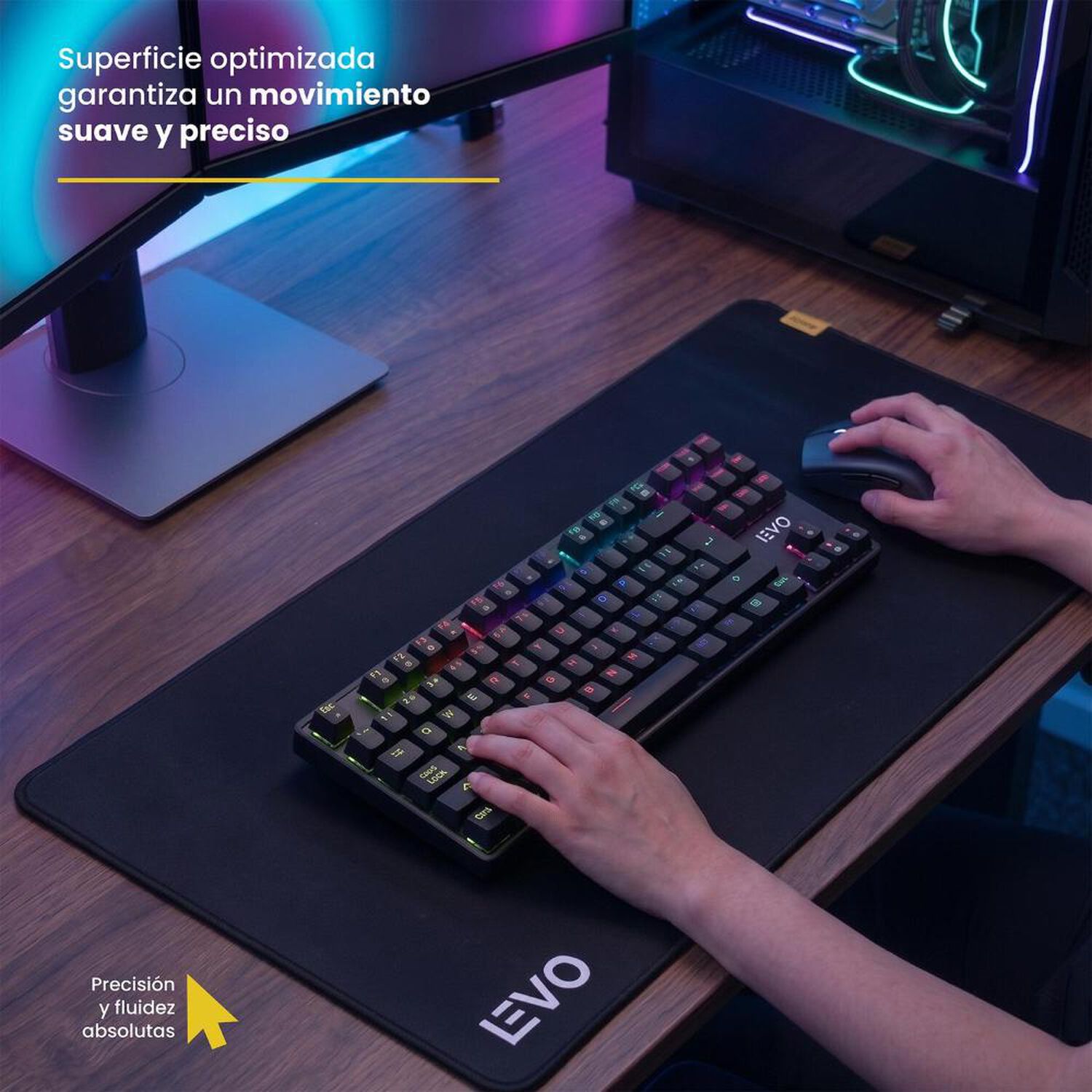Mousepad Battlemat Xxl 90x40 Cm Antideslizante Negro Levo image number 6.0