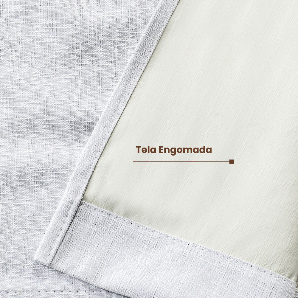 Cortina Engomada Termica 100% Blackout De Tipo Lino image number 3.0