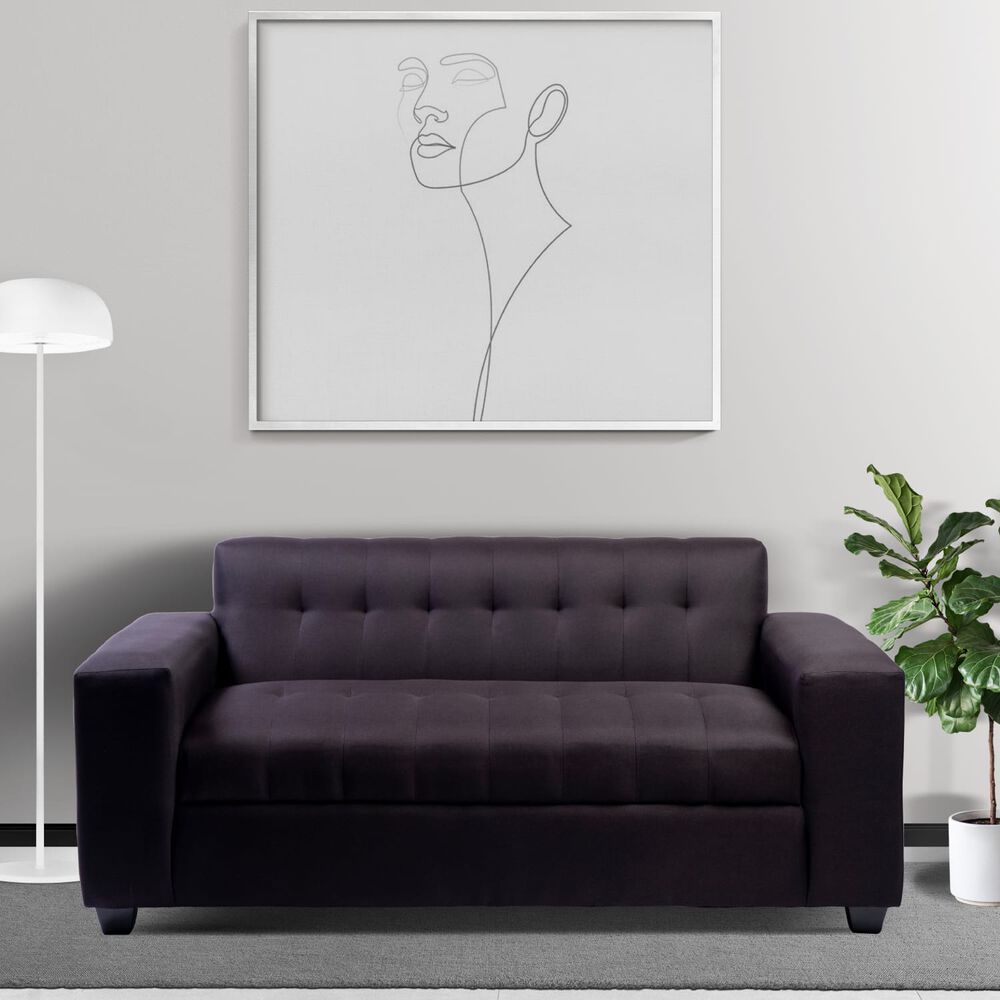 Sofa Dos Cuerpos Lino Negro image number 1.0