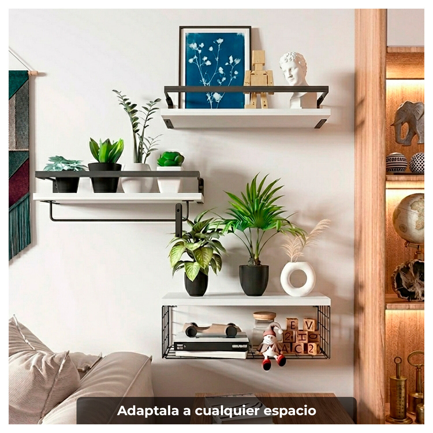 Repisas Decorativas Para Cocina, Ba&ntilde;o U Oficina 3 Piezas Multifunci&oacute;n image number 2.0