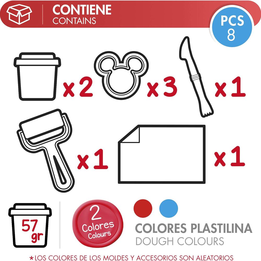 Set De Masas Con Accesorios Moldeables Juego Niños Mickey 3d image number 4.0