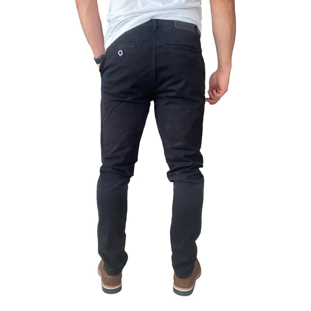 Pantal&oacute;n Elasticados Gabardina Negro Slim Fit Para Hombres image number 5.0