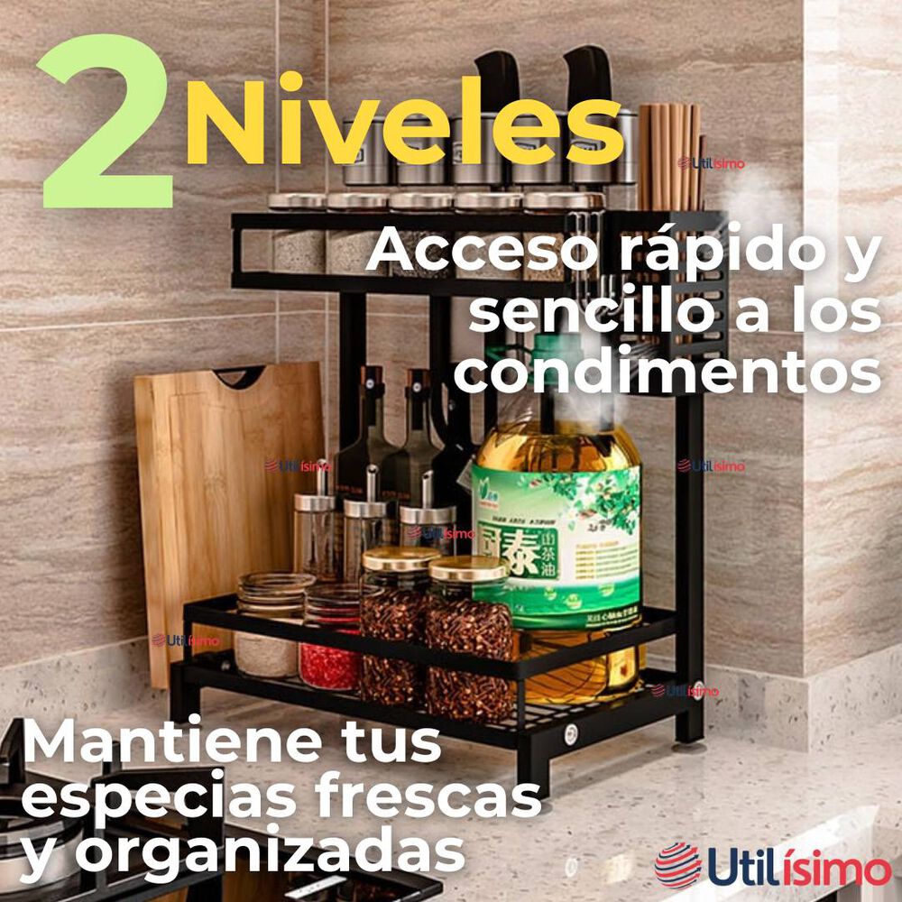 Estante Organizador Para Especias Cocina Especiero 2 Niveles image number 5.0