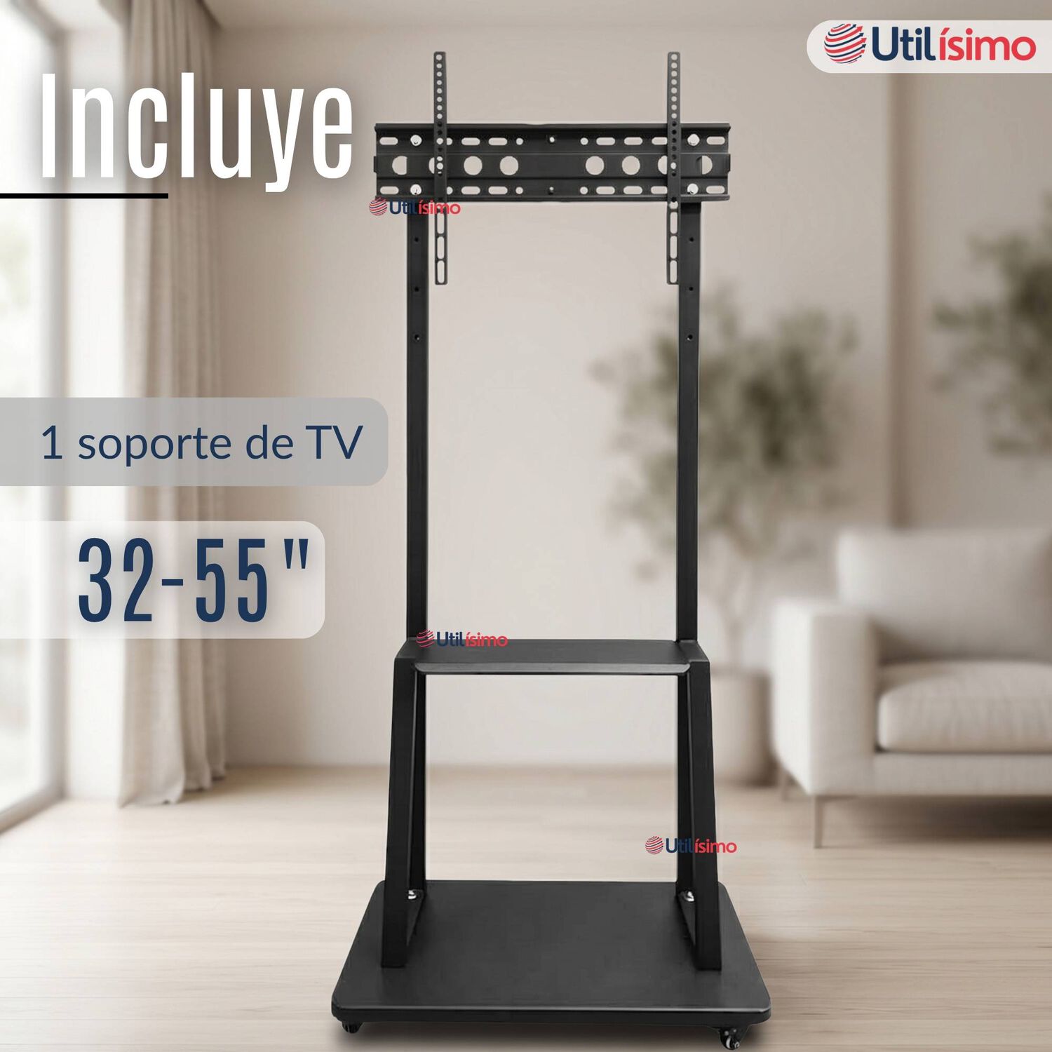 Soporte Base Tv M&oacute;vil Con Ruedas 32 A 55 Pulgadas 55kg Soporte Port&aacute;til 324042 43 49 50 55 image number 1.0