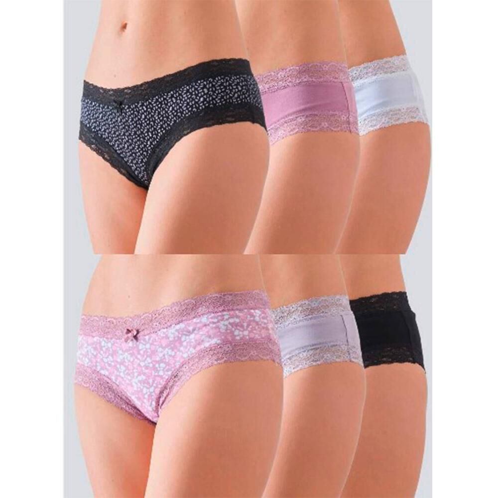 Pack Pantaleta Algodon Print & Solid Flores / 6 Unidades image number 0.0